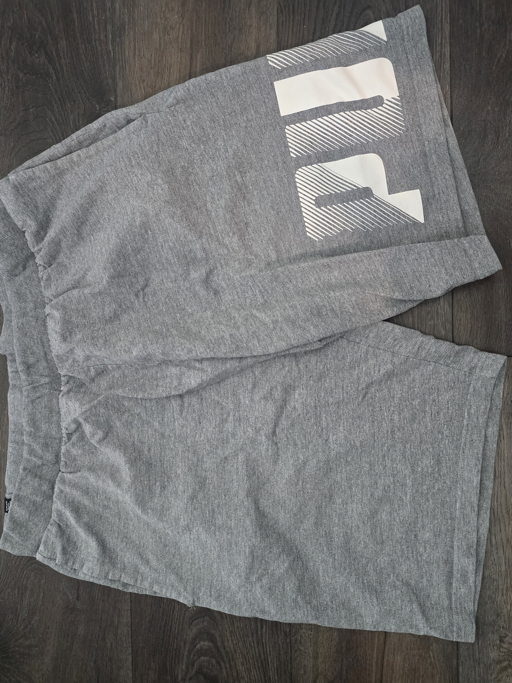 Puma Men's Gray Athletic Shorts with White Logo